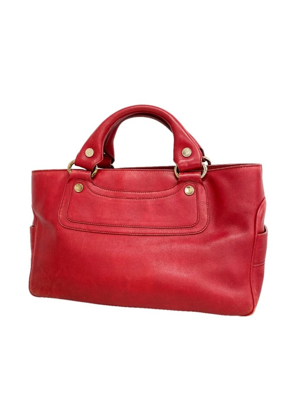 Celine Handbag Boogie Bag Leather Red Silver